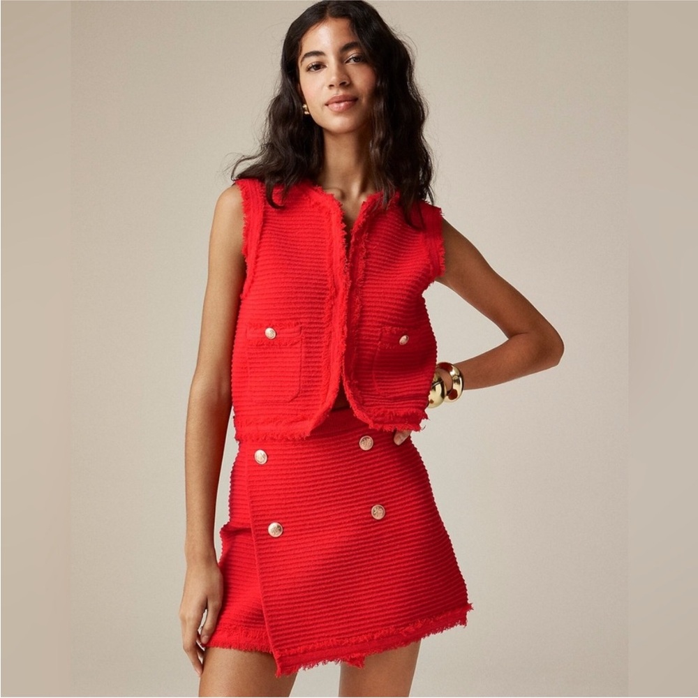 🎄J.Crew Textured vest and skirt in fine stretch bouclé BZ469